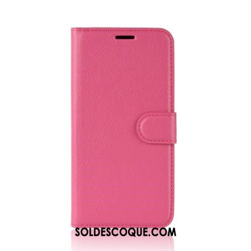 Coque Moto E6 Plus Simple Litchi Portefeuille Téléphone Portable Protection Soldes