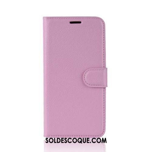 Coque Moto E6 Plus Simple Litchi Portefeuille Téléphone Portable Protection Soldes