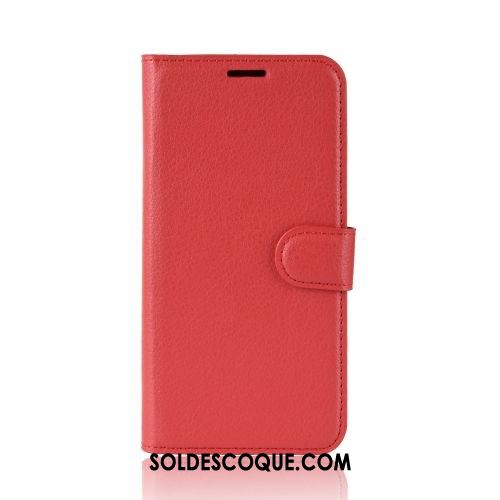 Coque Moto E6 Plus Simple Litchi Portefeuille Téléphone Portable Protection Soldes