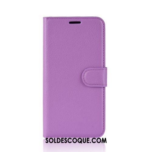 Coque Moto E6 Plus Simple Litchi Portefeuille Téléphone Portable Protection Soldes