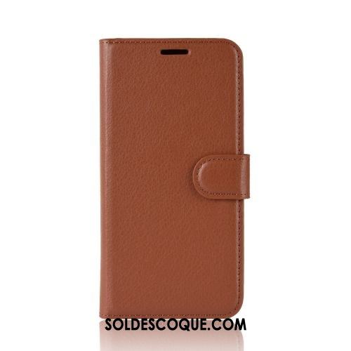 Coque Moto E6 Plus Simple Litchi Portefeuille Téléphone Portable Protection Soldes