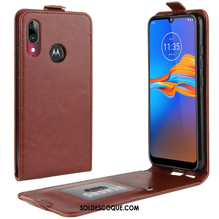 Coque Moto E6 Plus Étui En Cuir Téléphone Portable Protection Incassable Pas Cher