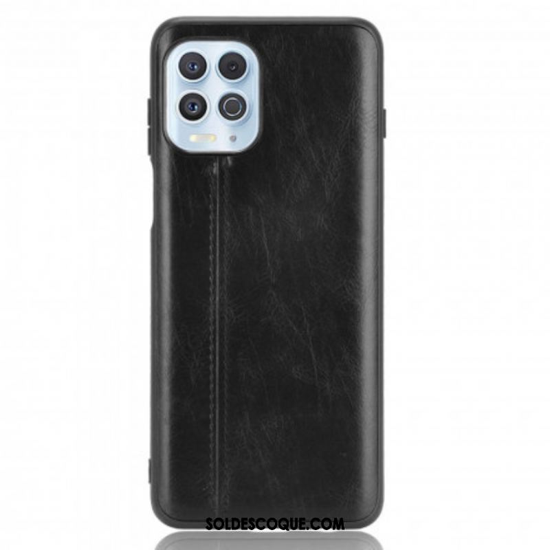 Coque Moto G100 Effet Cuir Couture