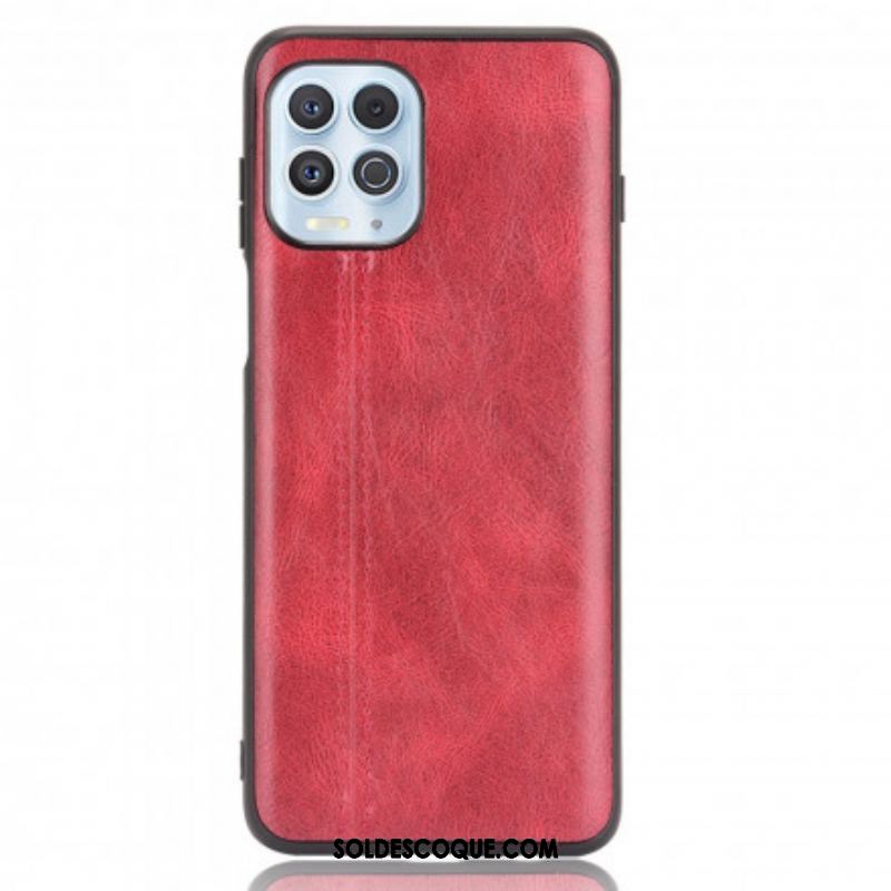 Coque Moto G100 Effet Cuir Couture