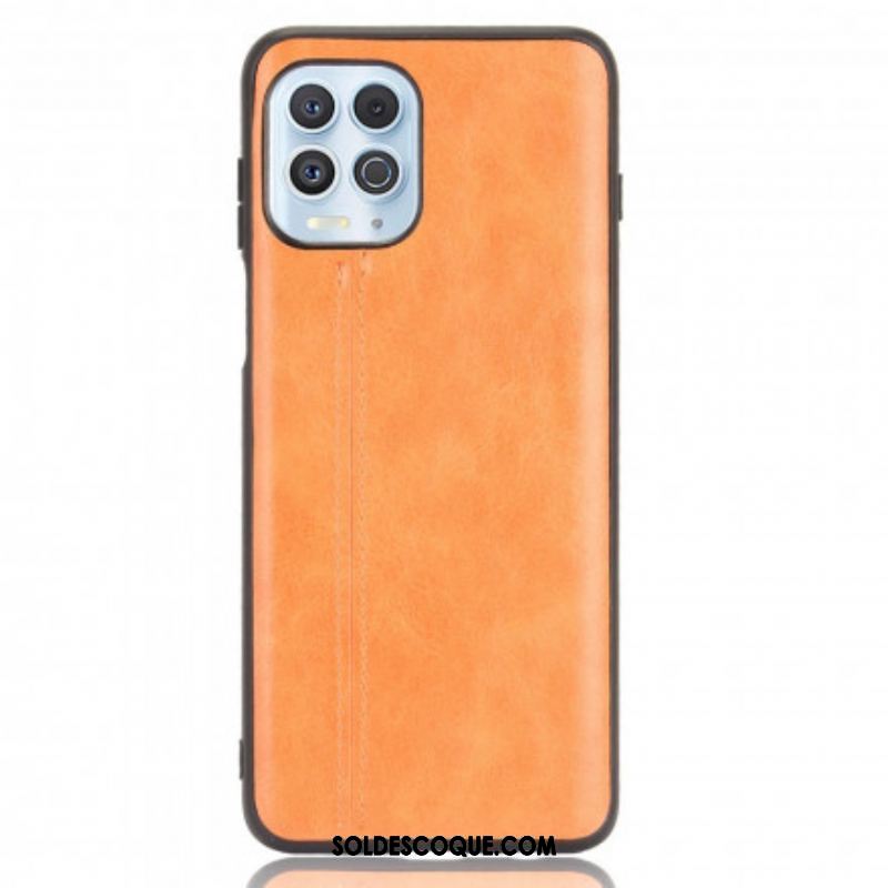 Coque Moto G100 Effet Cuir Couture