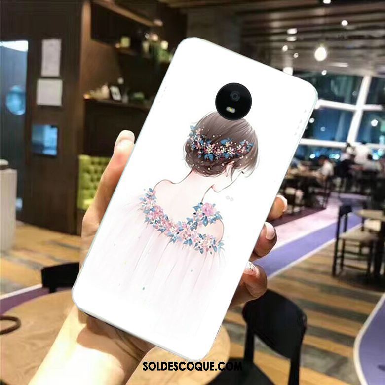 Coque Moto G5s Peinture Fluide Doux Étui Bleu Téléphone Portable En Vente