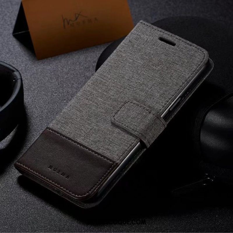 Coque Moto G5s Plus Clamshell Étui En Cuir Gris Protection Téléphone Portable France