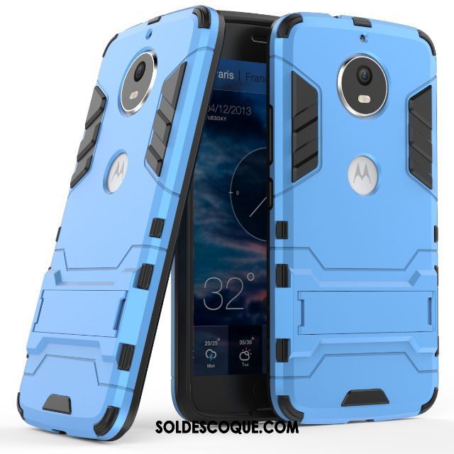 Coque Moto G5s Plus Incassable Support Bleu Étui Tout Compris Pas Cher