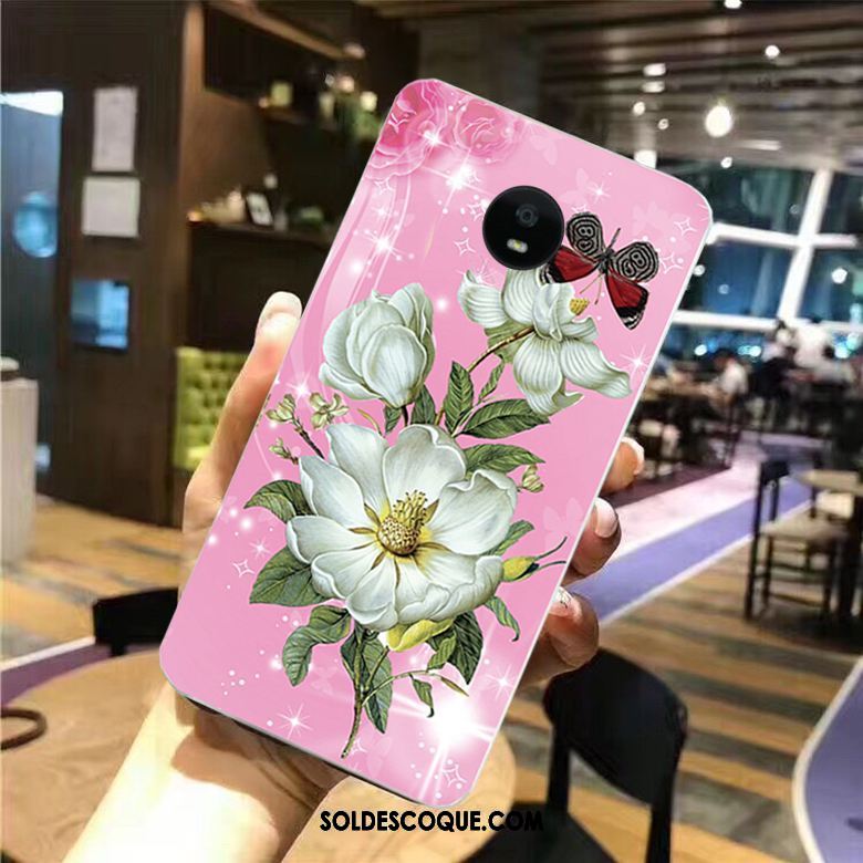 Coque Moto G5s Plus Rose Étui Peinture Fluide Doux Téléphone Portable En Vente