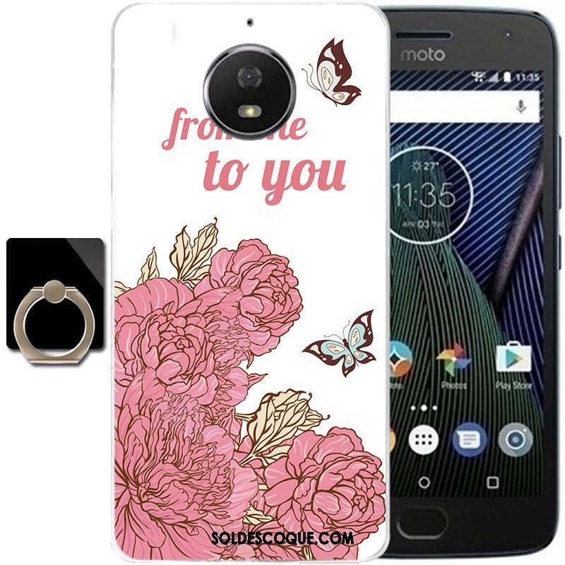 Coque Moto G5s Plus Téléphone Portable Protection Rose Peinture Étui En Ligne