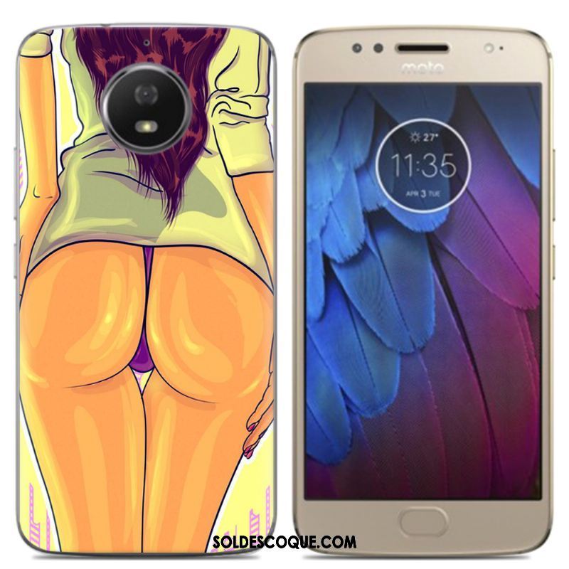 Coque Moto G5s Téléphone Portable Peinture À L'huile Offre Spéciale Très Mince Jaune Housse En Vente