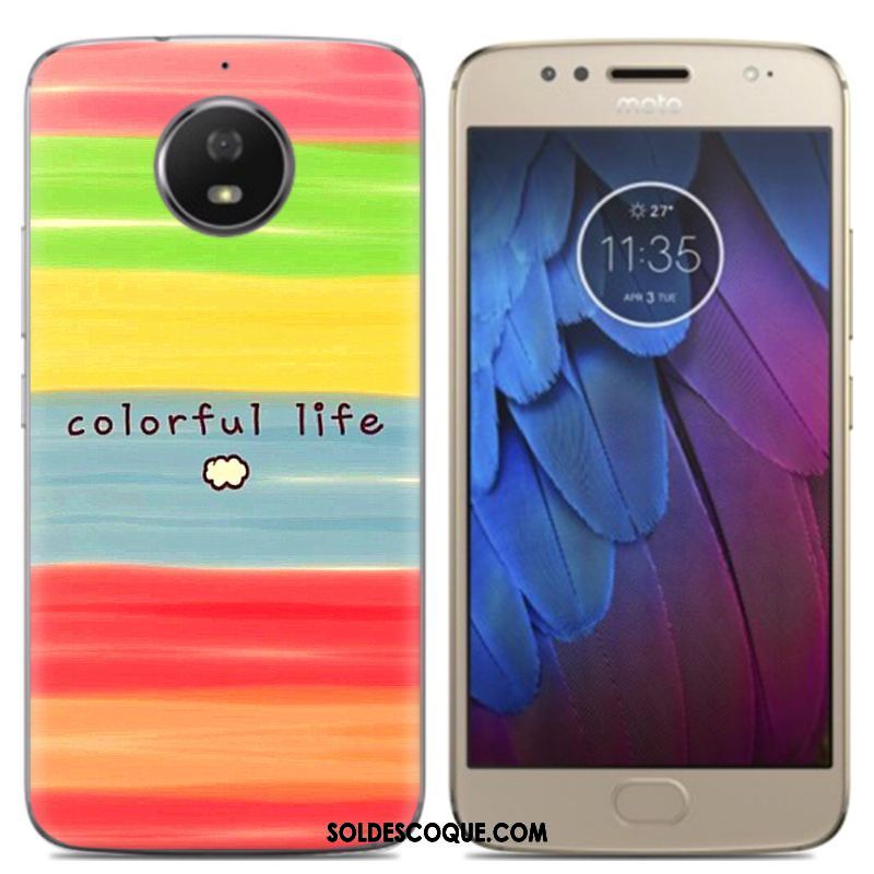 Coque Moto G5s Téléphone Portable Peinture À L'huile Offre Spéciale Très Mince Jaune Housse En Vente