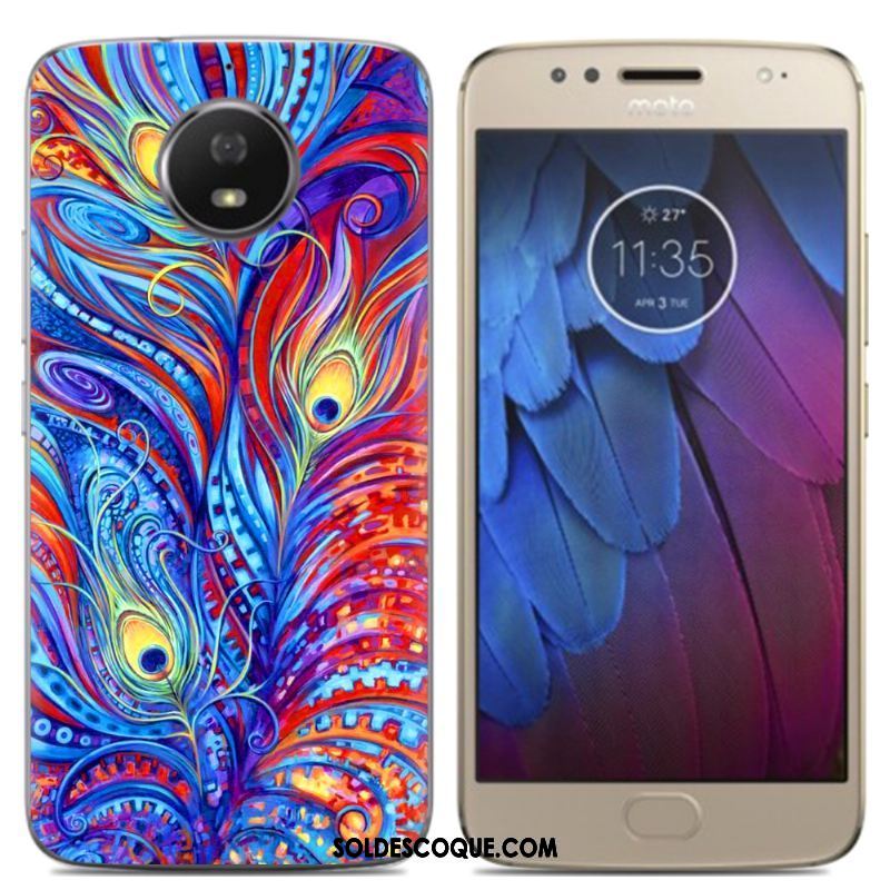 Coque Moto G5s Téléphone Portable Peinture À L'huile Offre Spéciale Très Mince Jaune Housse En Vente