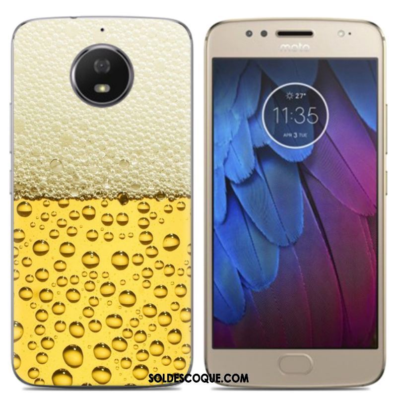 Coque Moto G5s Téléphone Portable Peinture À L'huile Offre Spéciale Très Mince Jaune Housse En Vente