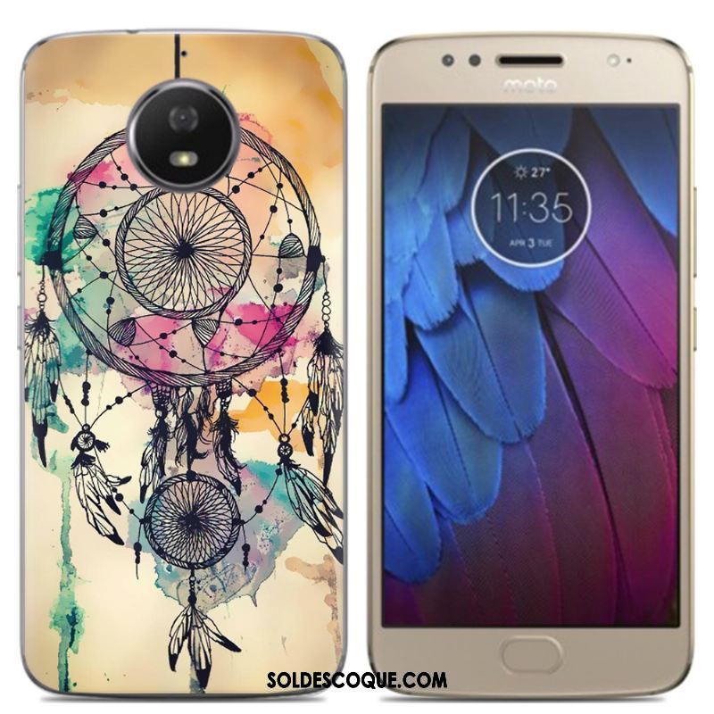 Coque Moto G5s Téléphone Portable Peinture À L'huile Offre Spéciale Très Mince Jaune Housse En Vente