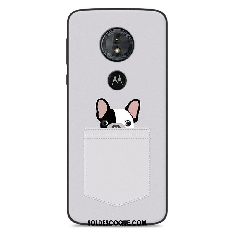 Coque Moto G6 Play Dessin Animé Étui Fluide Doux Silicone Gris Soldes