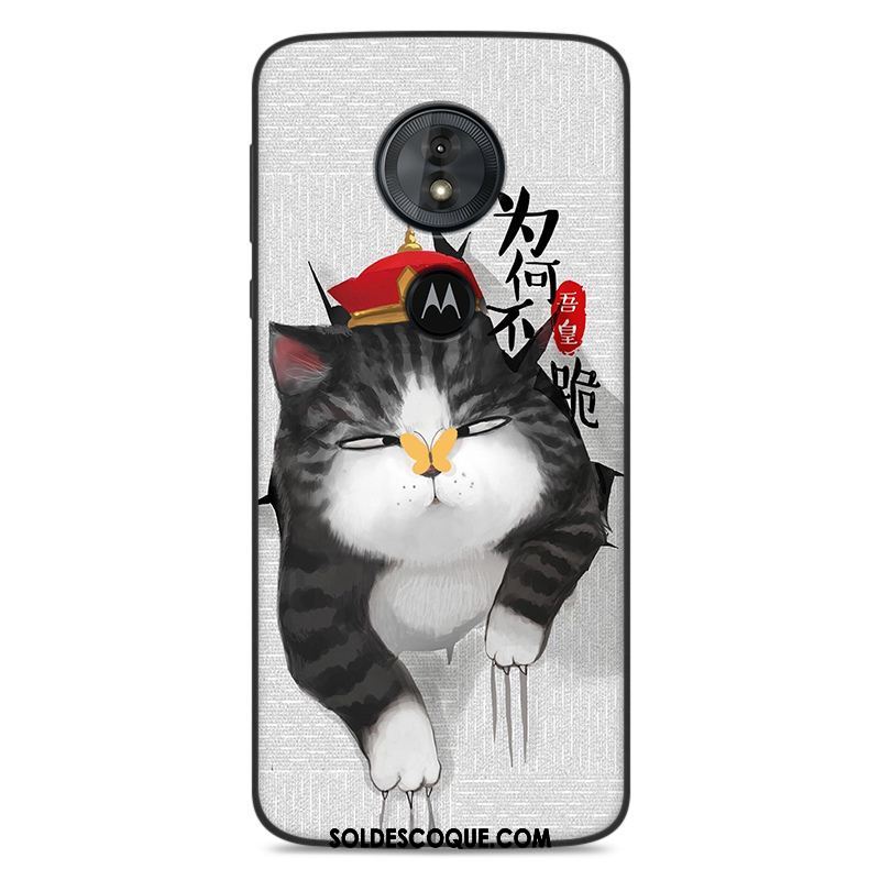 Coque Moto G6 Play Dessin Animé Étui Fluide Doux Silicone Gris Soldes