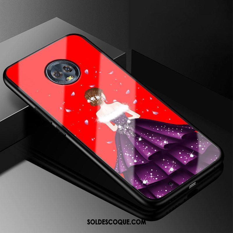 Coque Moto G6 Silicone Bleu Verre Noir Personnalité Soldes