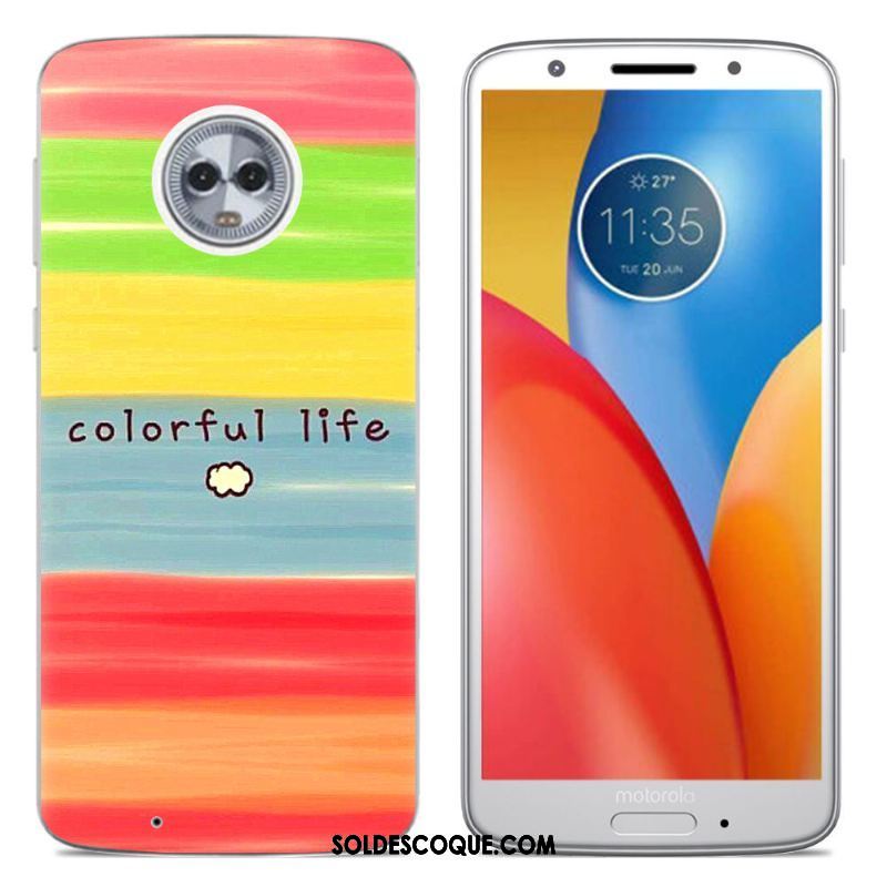 Coque Moto G6 Silicone Créatif Téléphone Portable Étui Multicolore En Vente