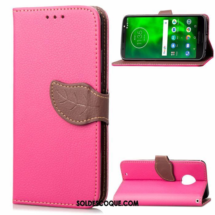 Coque Moto G6 Téléphone Portable Silicone Rouge Créatif Feuille En Vente