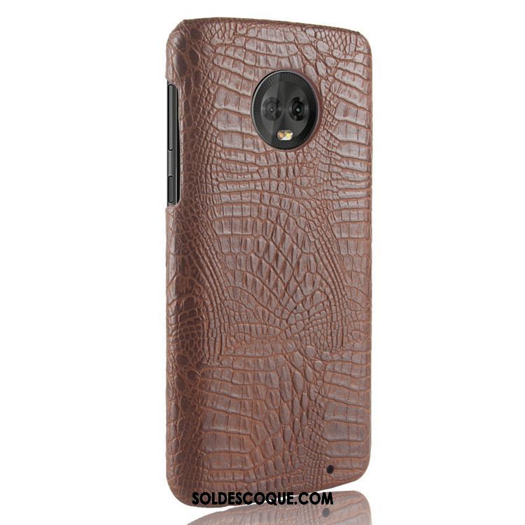 Coque Moto G6 Vintage Légères Qualité Cuir Téléphone Portable Housse Soldes