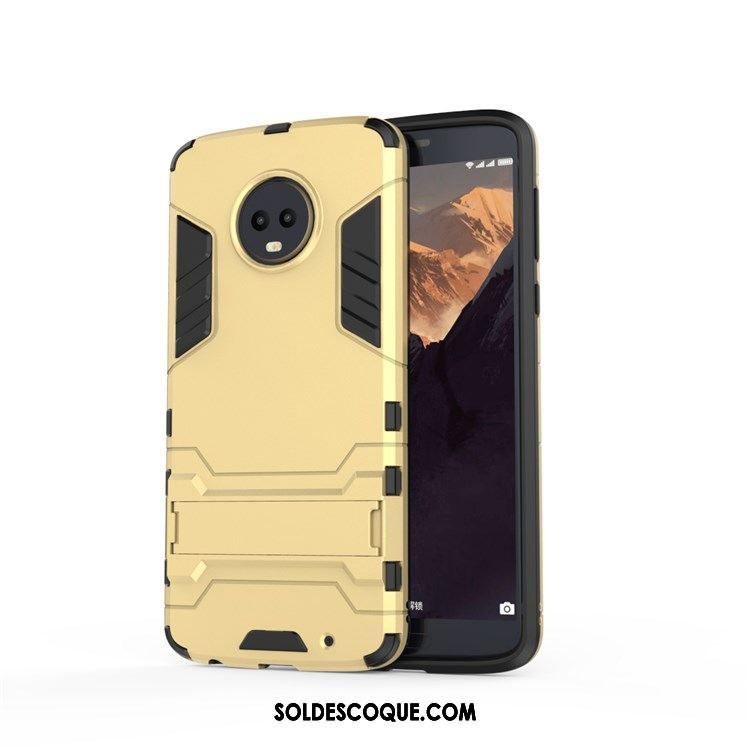 Coque Moto G6 Étui Bleu Simple Support Téléphone Portable Housse En Ligne