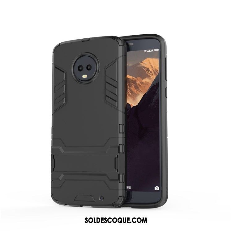 Coque Moto G6 Étui Bleu Simple Support Téléphone Portable Housse En Ligne