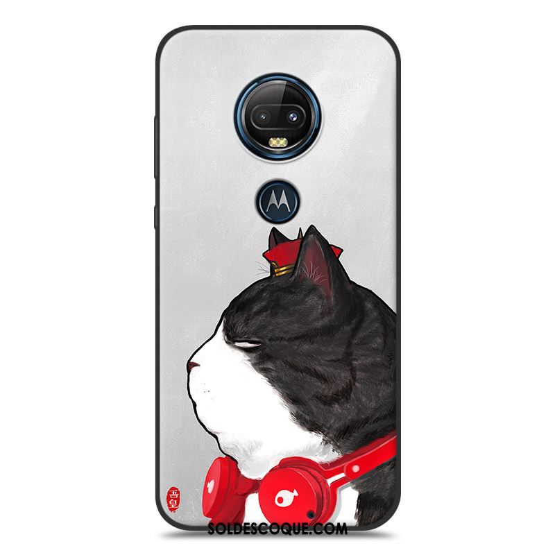 Coque Moto G7 Amoureux Noir Jaune Silicone Dessin Animé Housse Pas Cher