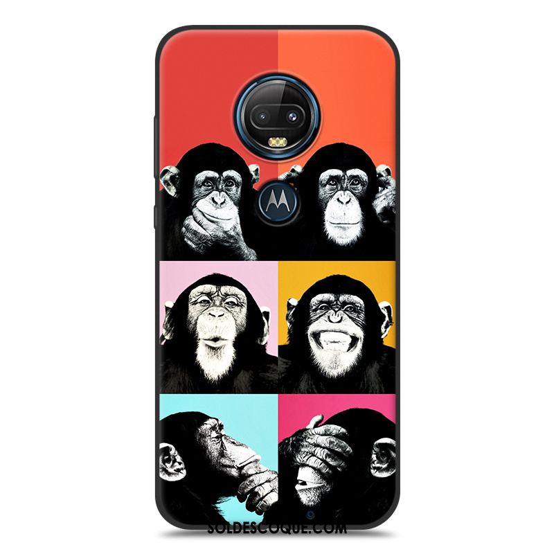 Coque Moto G7 Amoureux Noir Jaune Silicone Dessin Animé Housse Pas Cher