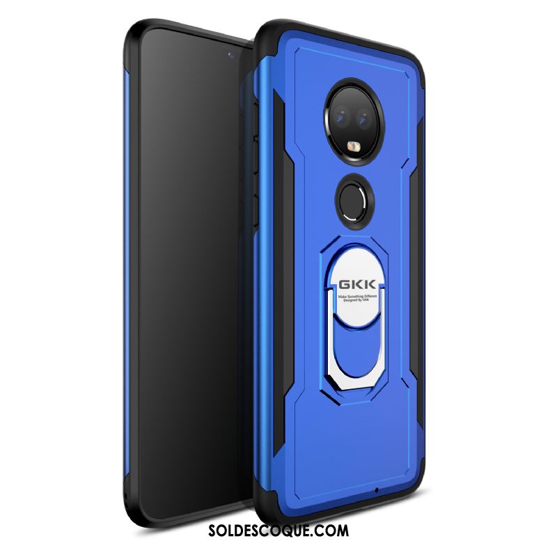 Coque Moto G7 Incassable Nouveau Créatif Bleu Magnétisme Pas Cher