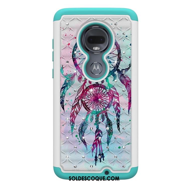 Coque Moto G7 Incassable Téléphone Portable Peinture Tendance Bleu Pas Cher