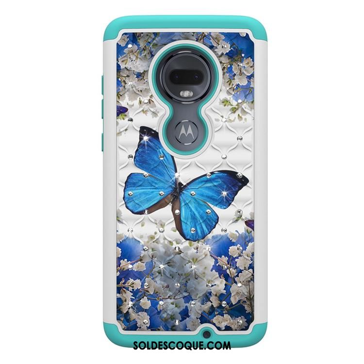 Coque Moto G7 Incassable Téléphone Portable Peinture Tendance Bleu Pas Cher