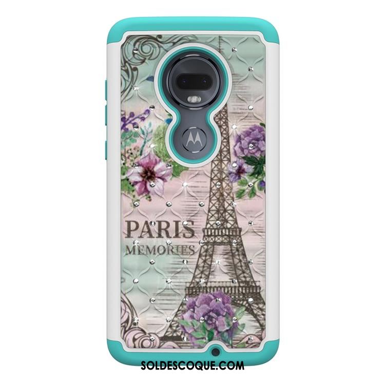 Coque Moto G7 Incassable Téléphone Portable Peinture Tendance Bleu Pas Cher