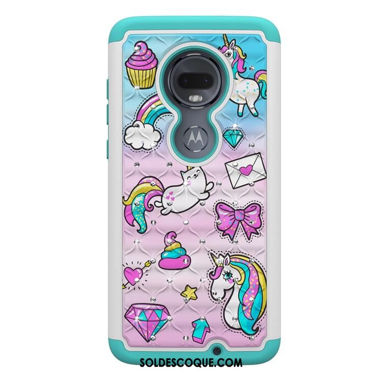 Coque Moto G7 Incassable Téléphone Portable Peinture Tendance Bleu Pas Cher