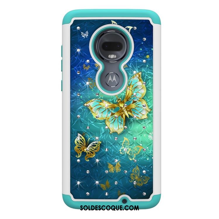 Coque Moto G7 Incassable Téléphone Portable Peinture Tendance Bleu Pas Cher