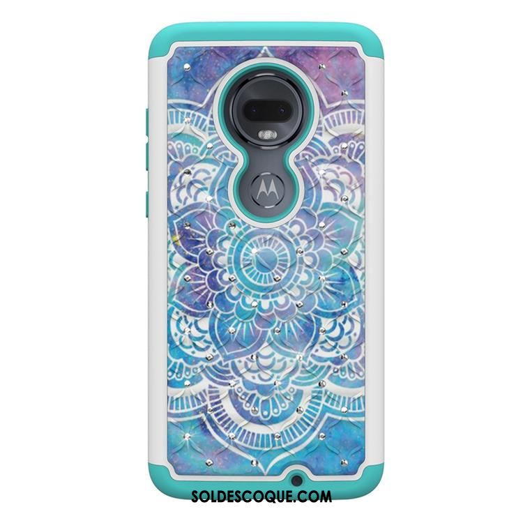 Coque Moto G7 Incassable Téléphone Portable Peinture Tendance Bleu Pas Cher