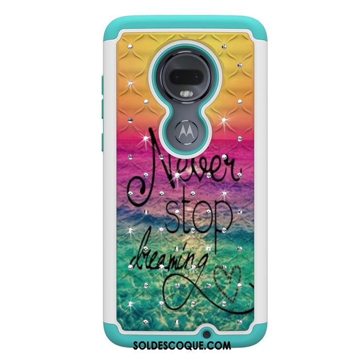 Coque Moto G7 Incassable Téléphone Portable Peinture Tendance Bleu Pas Cher