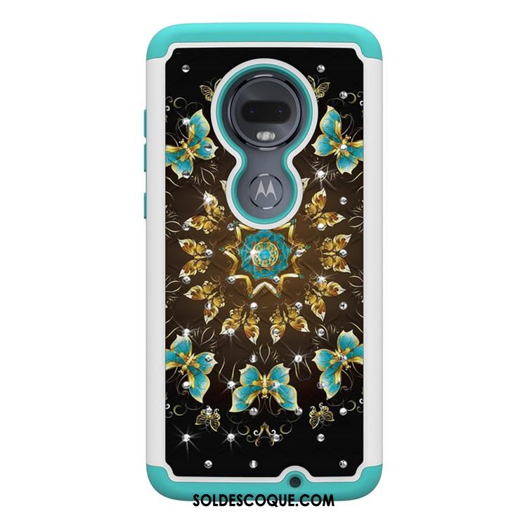 Coque Moto G7 Incassable Téléphone Portable Peinture Tendance Bleu Pas Cher