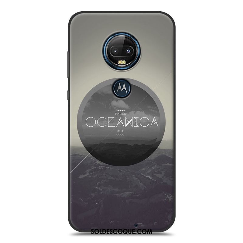 Coque Moto G7 Nouveau Silicone Bleu Noir Étui Housse France