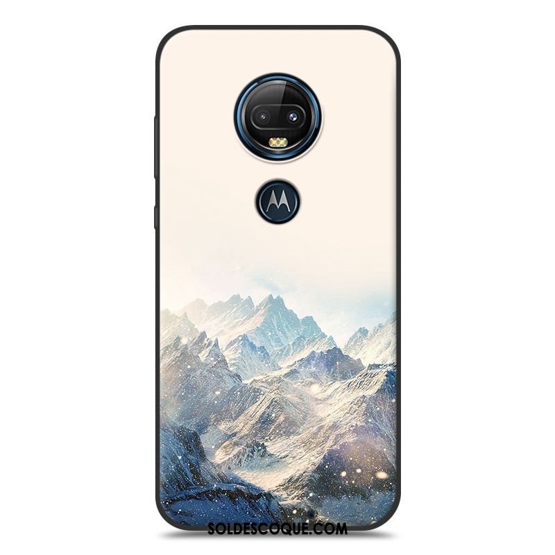 Coque Moto G7 Nouveau Silicone Bleu Noir Étui Housse France