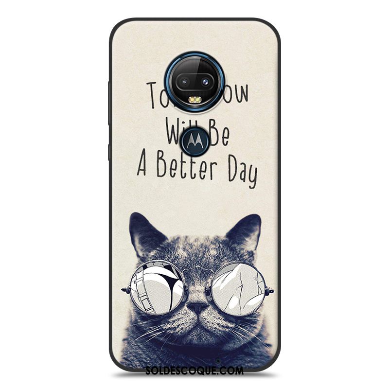 Coque Moto G7 Nouveau Silicone Bleu Noir Étui Housse France