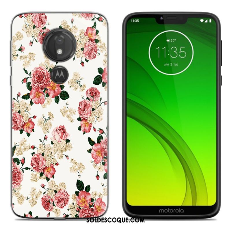 Coque Moto G7 Peinture Tout Compris Fluide Doux Noir Étui En Vente