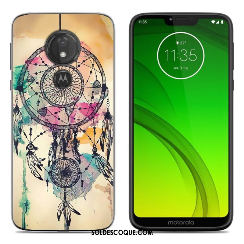 Coque Moto G7 Peinture Tout Compris Fluide Doux Noir Étui En Vente