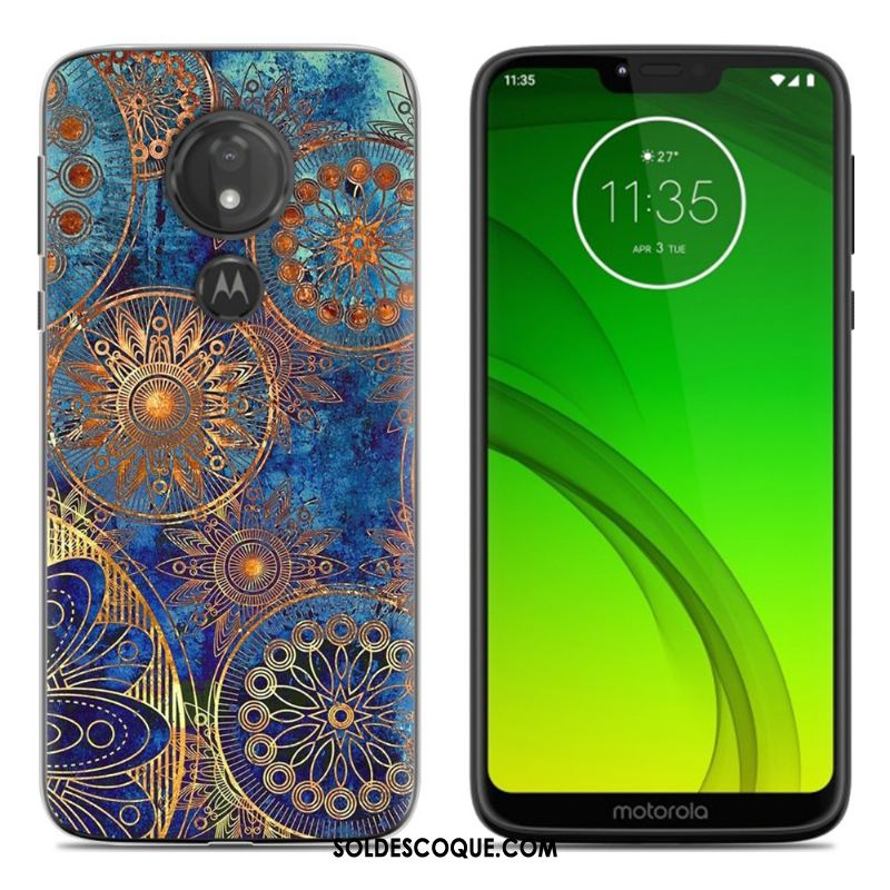 Coque Moto G7 Peinture Tout Compris Fluide Doux Noir Étui En Vente