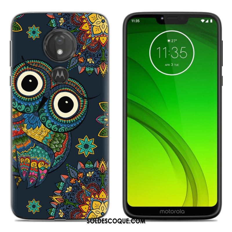 Coque Moto G7 Peinture Tout Compris Fluide Doux Noir Étui En Vente