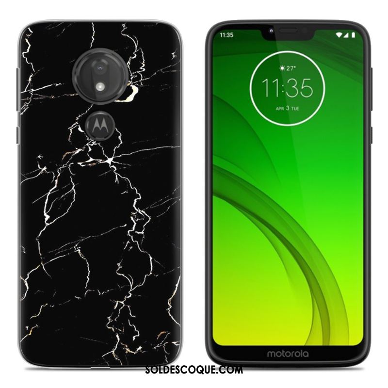 Coque Moto G7 Peinture Tout Compris Fluide Doux Noir Étui En Vente