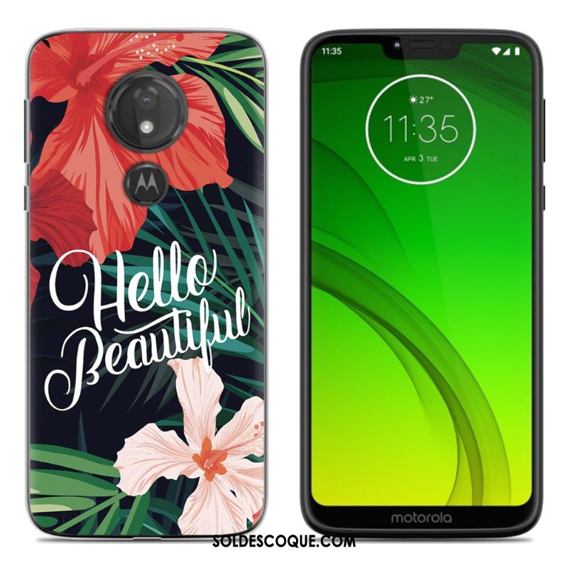 Coque Moto G7 Peinture Tout Compris Fluide Doux Noir Étui En Vente