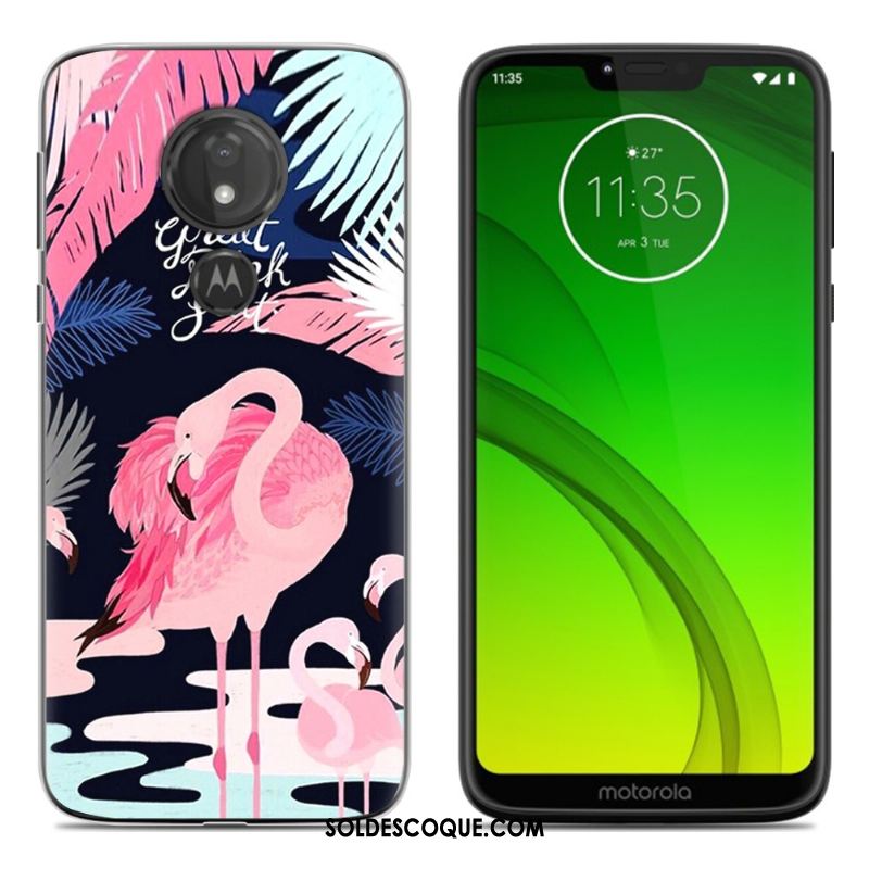 Coque Moto G7 Peinture Tout Compris Fluide Doux Noir Étui En Vente