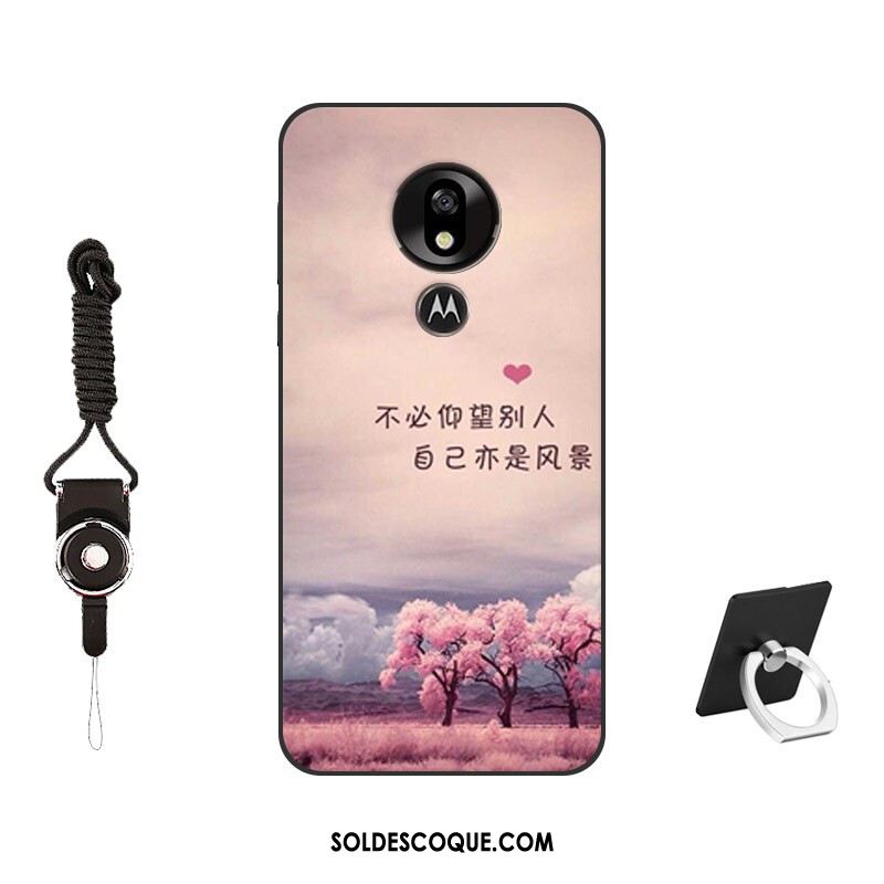 Coque Moto G7 Play Incassable Net Rouge Étui Protection Téléphone Portable Pas Cher