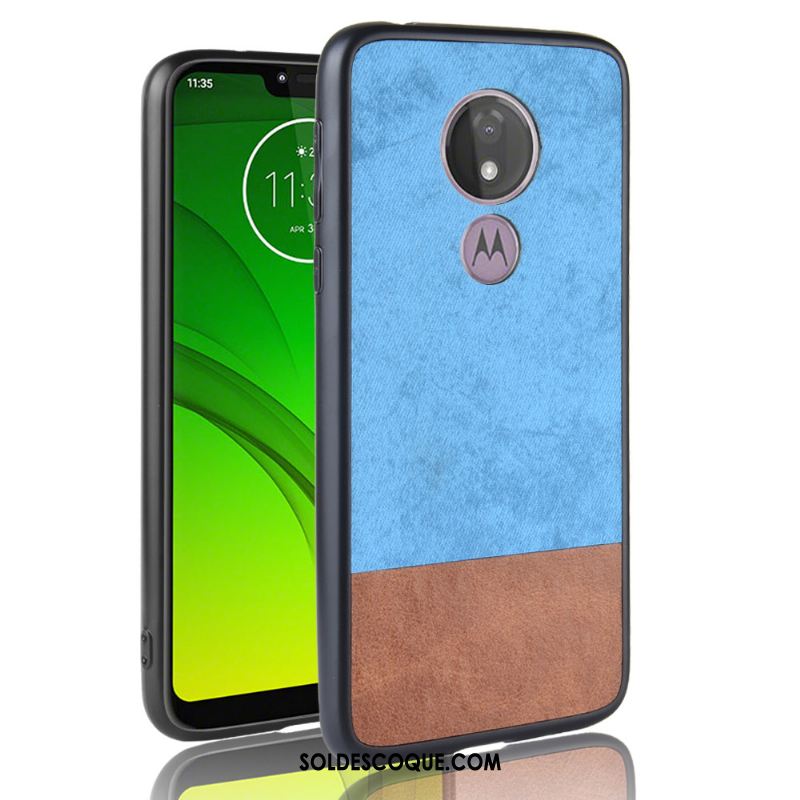 Coque Moto G7 Play Incassable Rouge Délavé En Daim Étui Europe Soldes